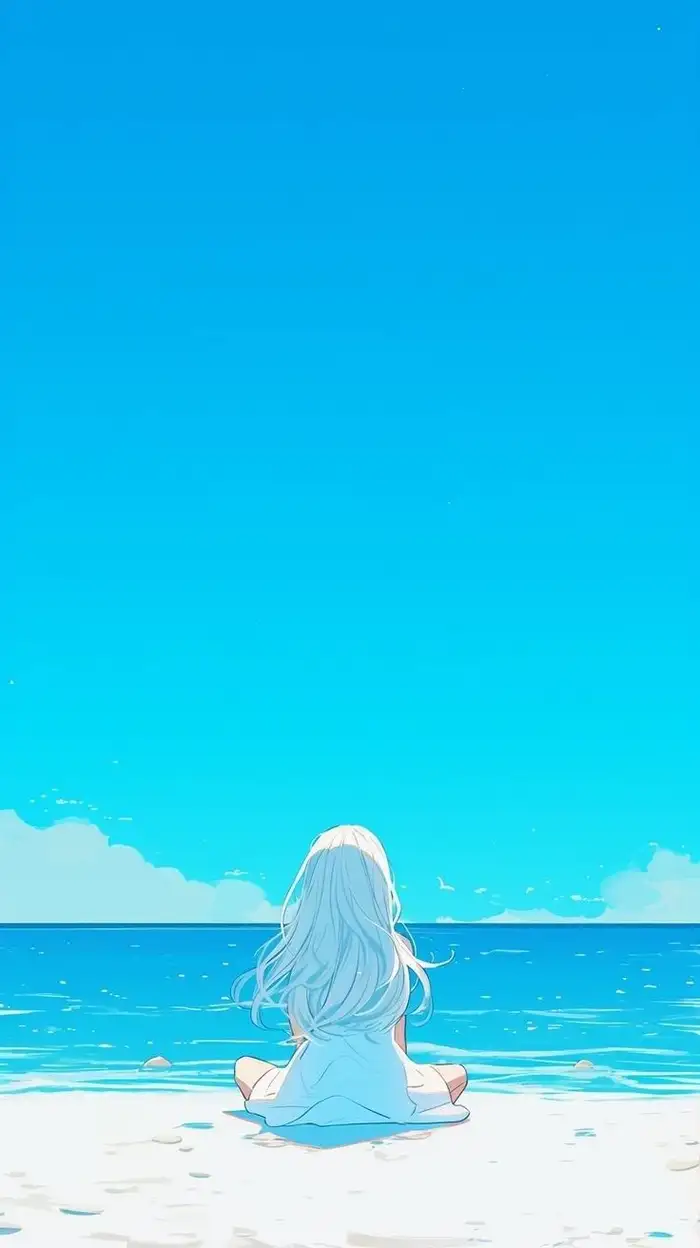 ảnh anime màu xanh dương cực đẹp