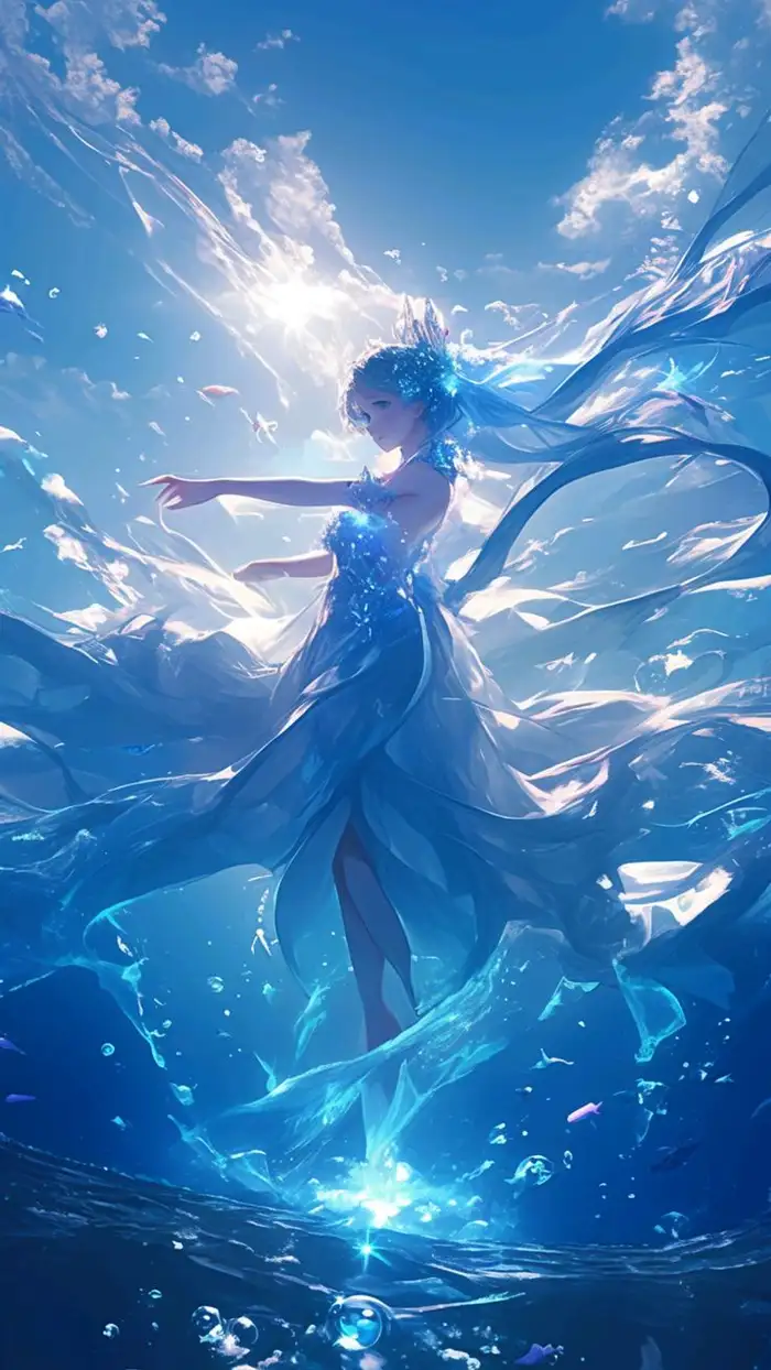 ảnh anime màu xanh dương full hd cực đẹp