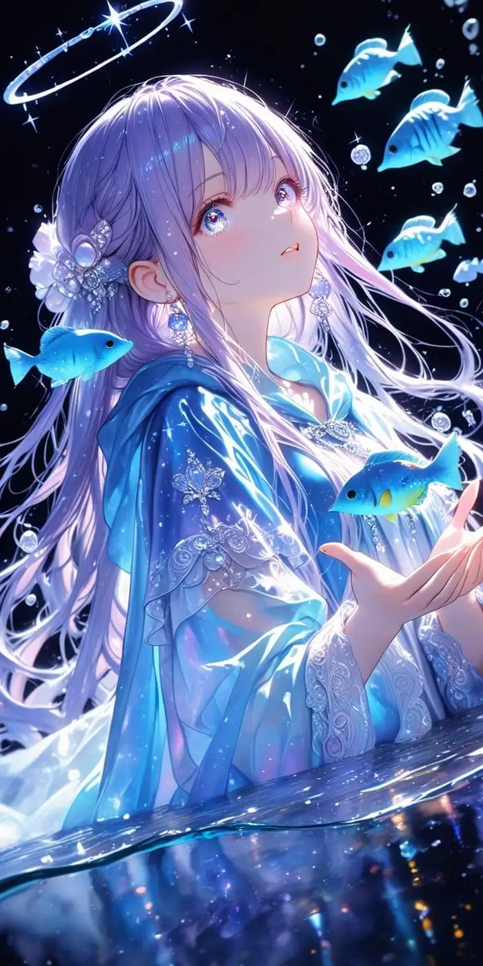 ảnh anime màu xanh dương full hd đẹp