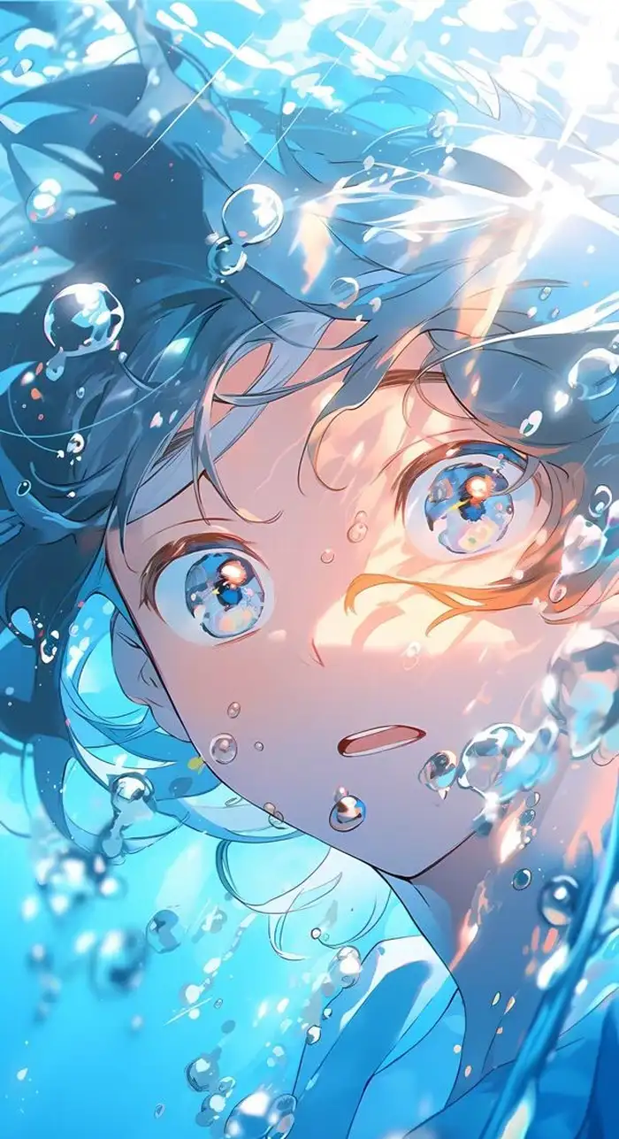 ảnh anime màu xanh dương hd siêu đẹp