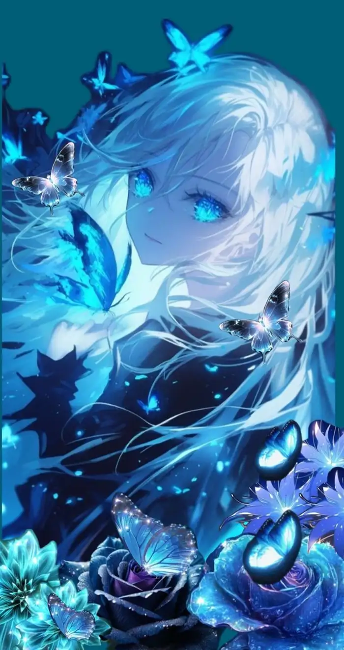 ảnh anime màu xanh dương nữ đẹp