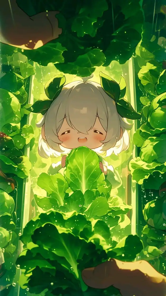 ảnh anime màu xanh lá cây cô bé đáng yêu