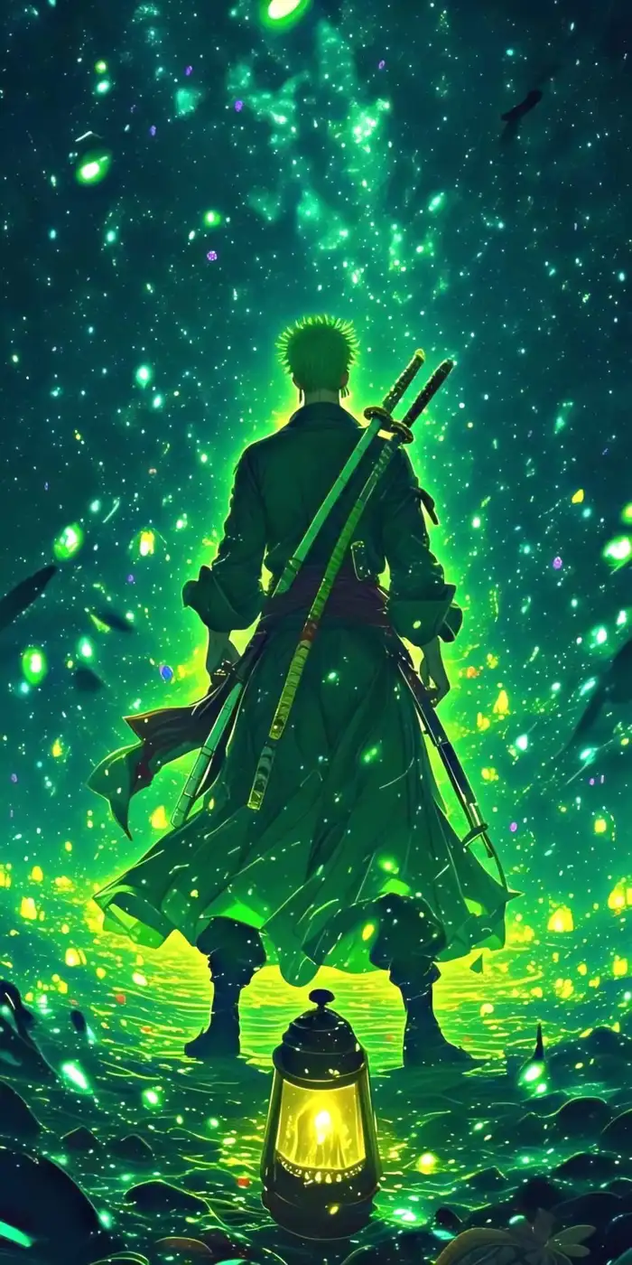 ảnh anime màu xanh lá cây full hd chất