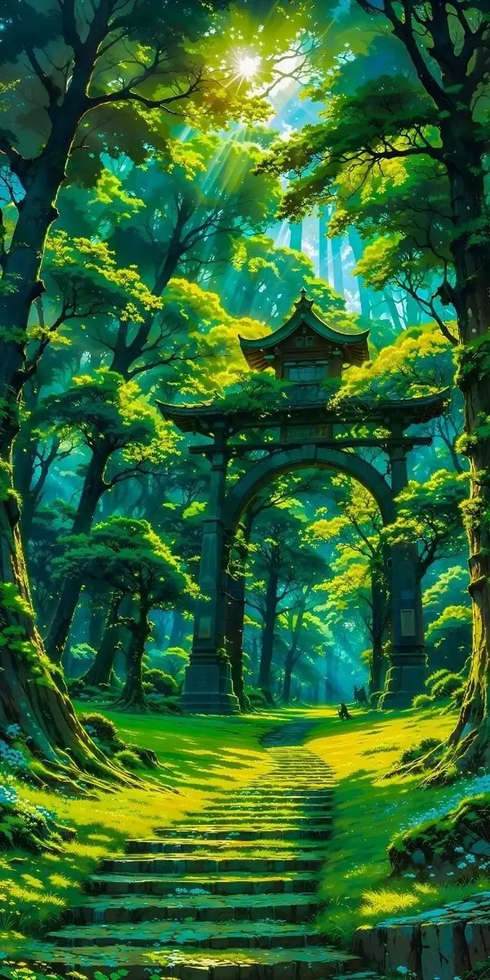 ảnh anime màu xanh lá cây full hd đẹp nhất