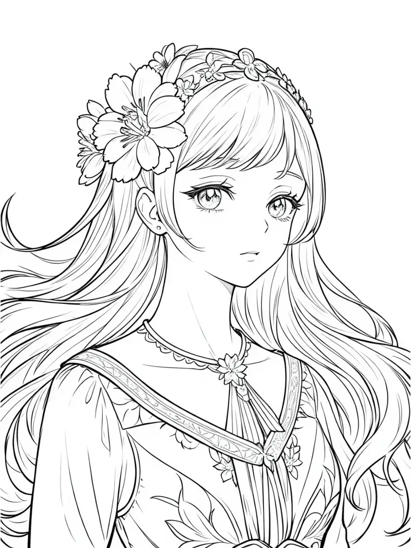 ảnh anime nữ tô màu