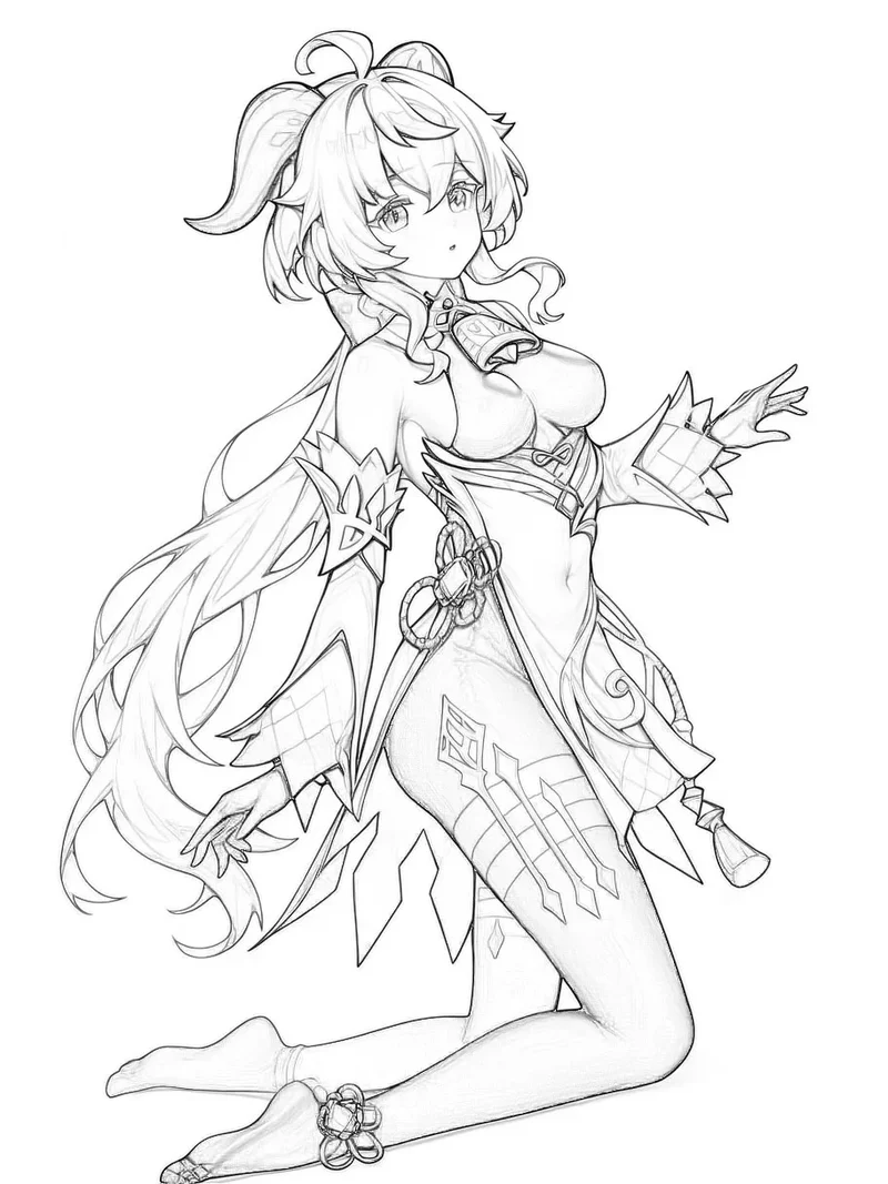 ảnh anime tô màu nữ