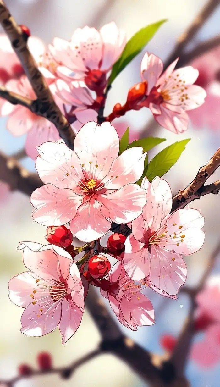 ảnh hoa anh đào anime vẽ