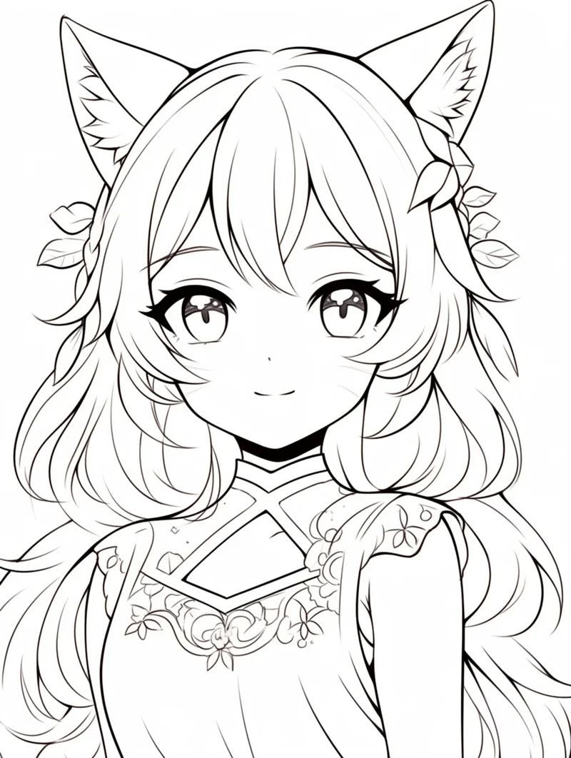 ảnh tô màu anime cute