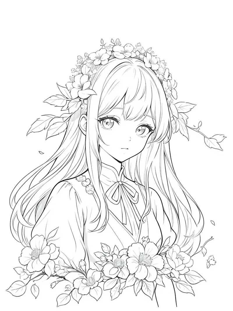 ảnh tô màu anime đẹp