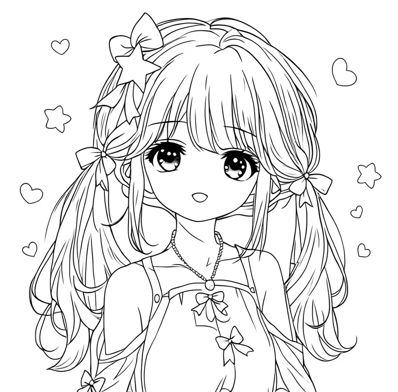 ảnh tô màu chibi cute