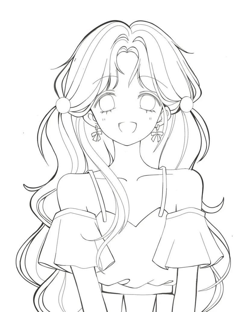 hình ảnh công chúa anime tô màu