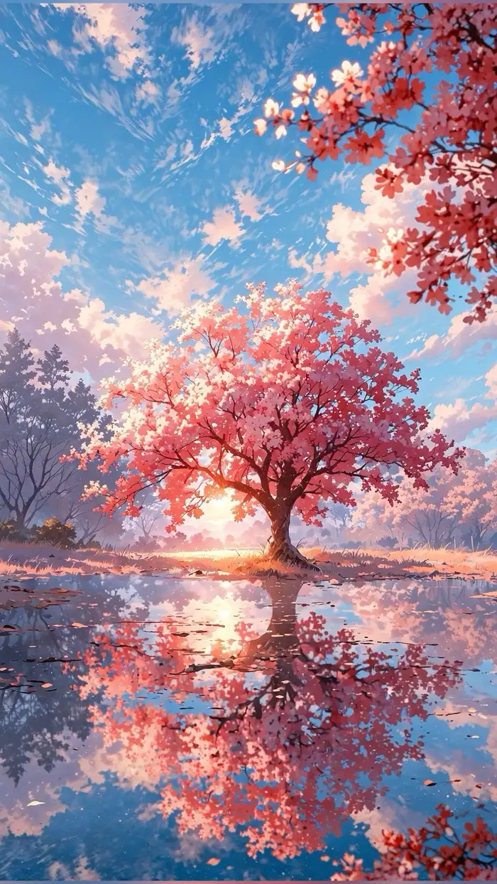 hình ảnh hoa anh đào anime cô đơn