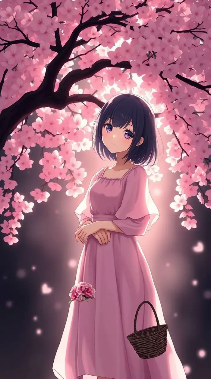 hình ảnh hoa anh đào anime cute