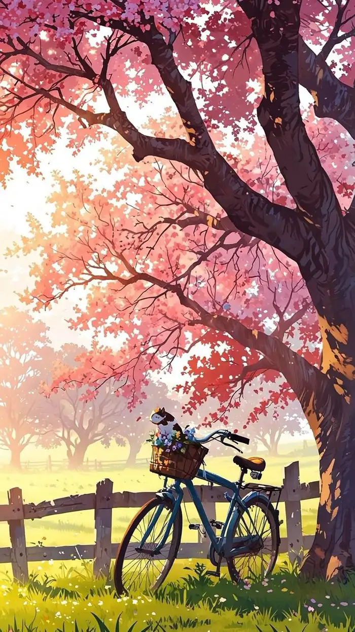 hình ảnh hoa anh đào anime thơ mộng