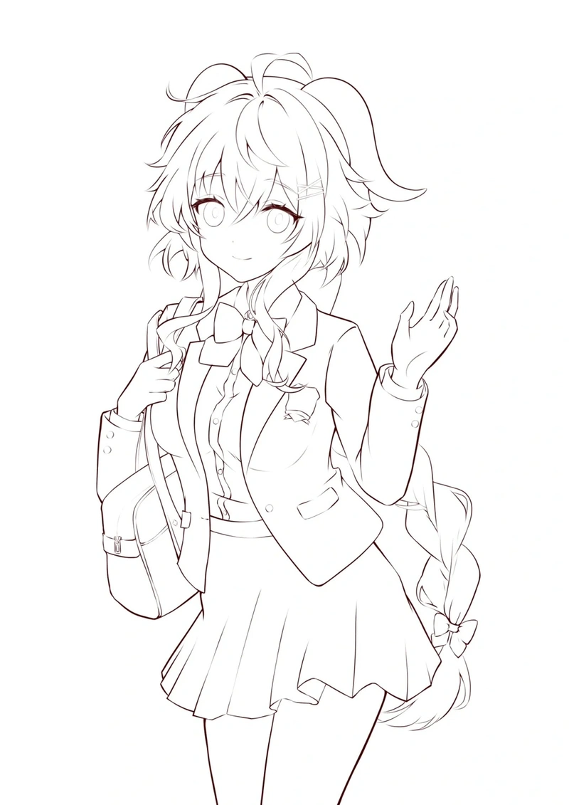 hình ảnh tô màu anime cute