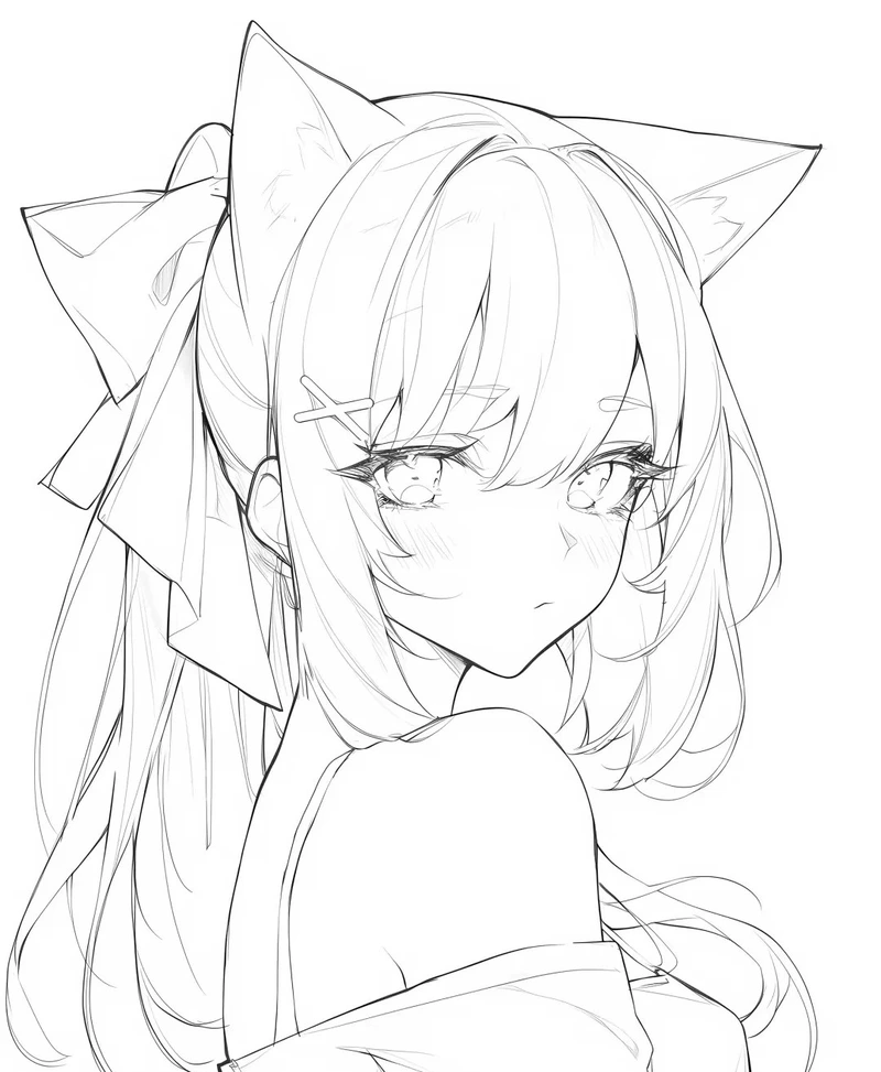 hình ảnh tô màu anime nữ