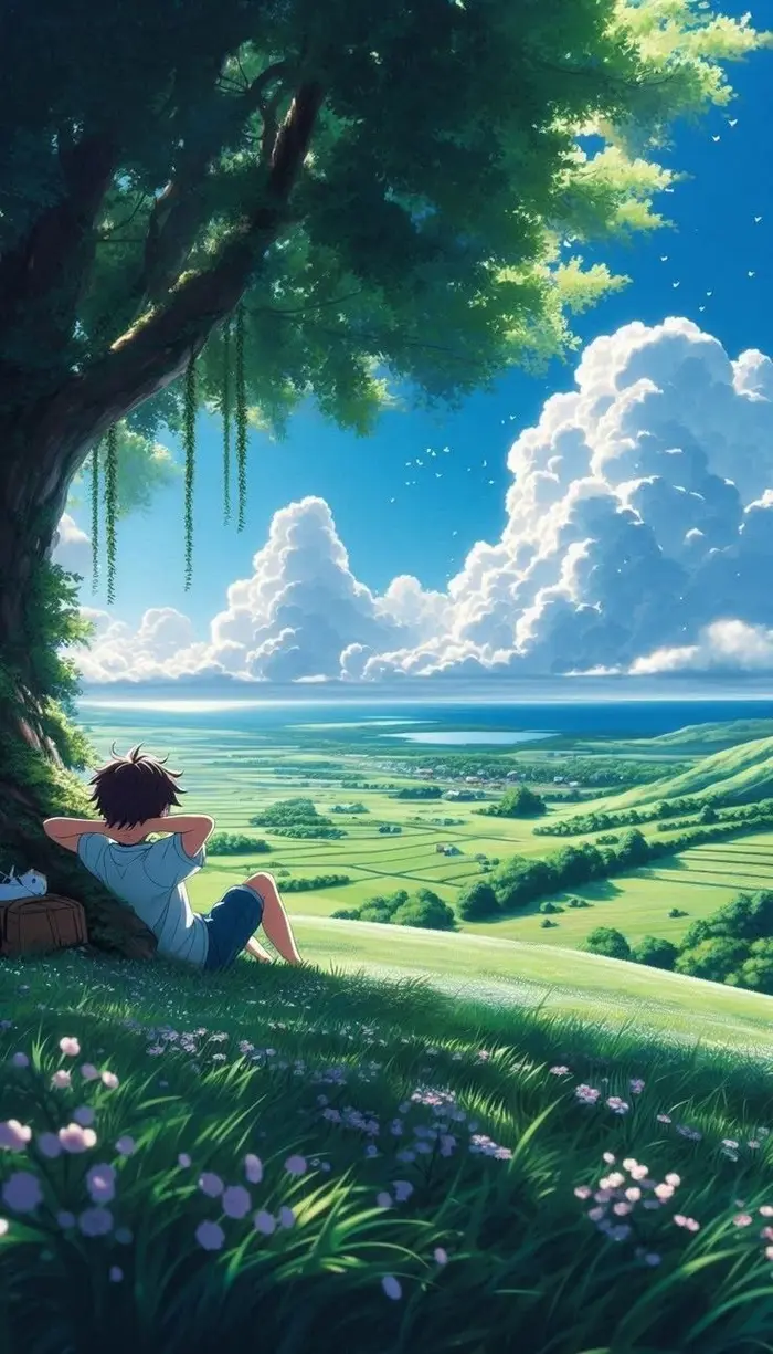 hình anime bầu trời