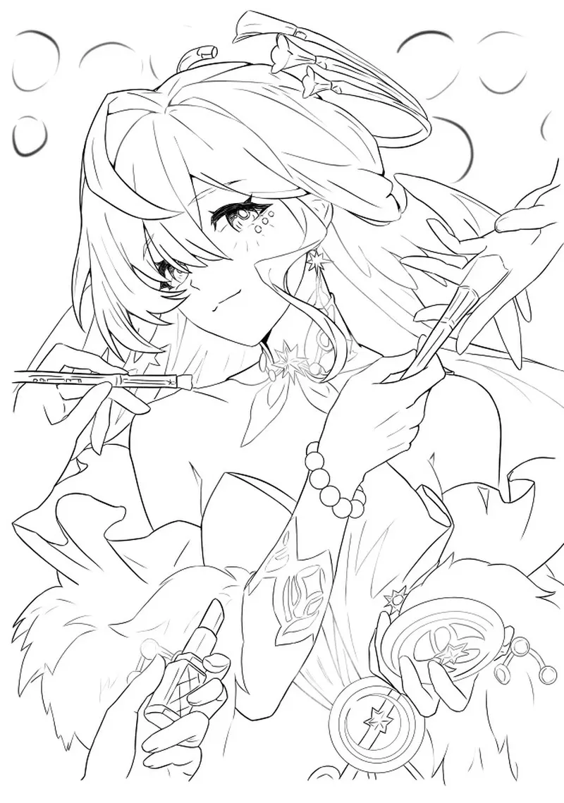 hình công chúa anime to màu