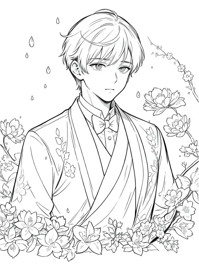 hình vẽ anime chưa tô màu