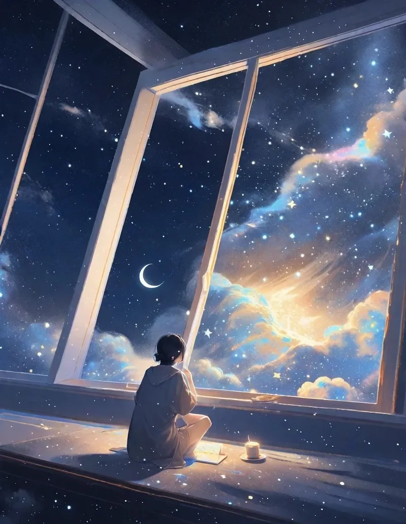 phong cảnh anime đêm