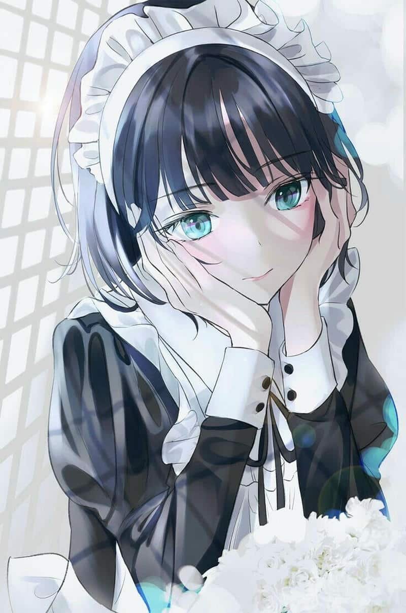 ảnh anime hầu gái vẽ