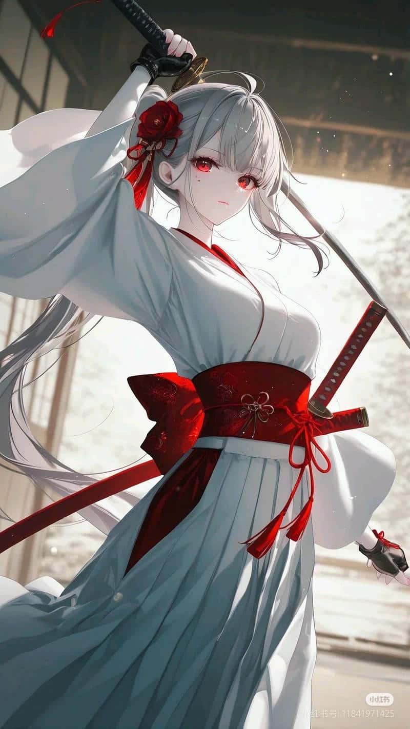 ảnh anime nữ cầm kiếm