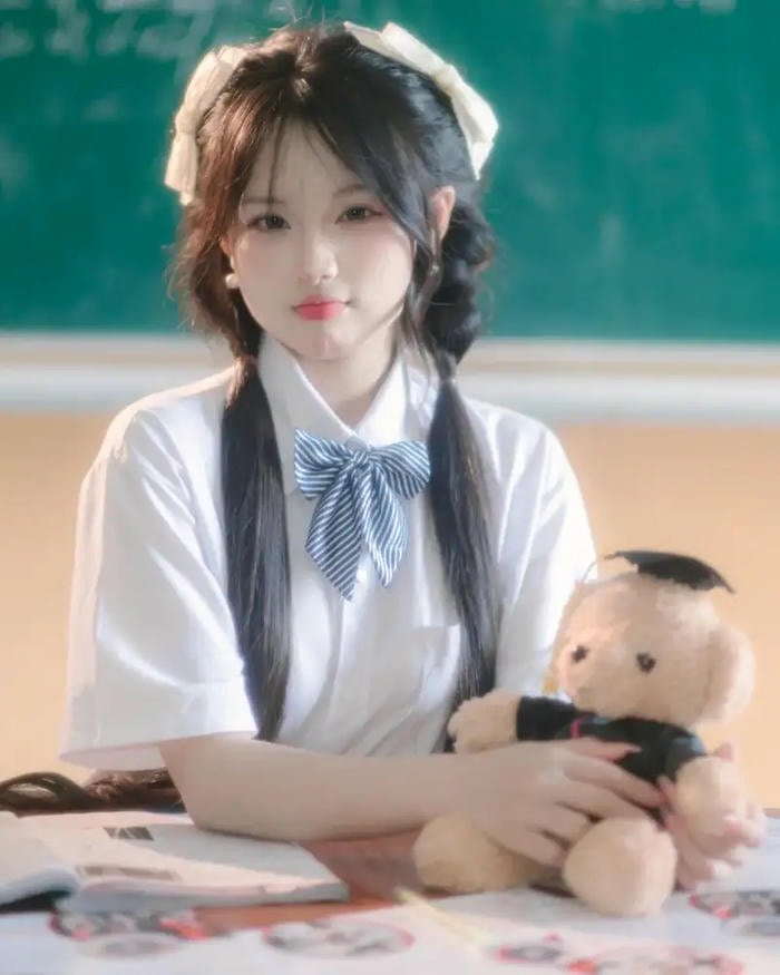 ảnh gái lớp 9 ôm gấu