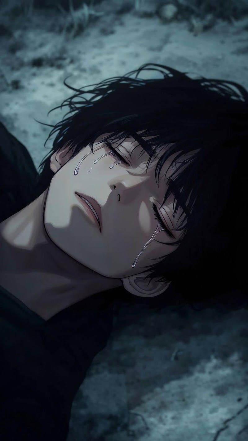 ảnh vẽ anime nam buồn