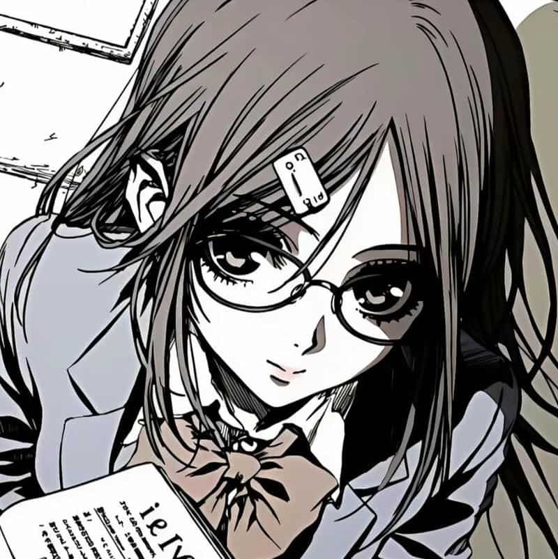 anime đeo kính ảnh cute