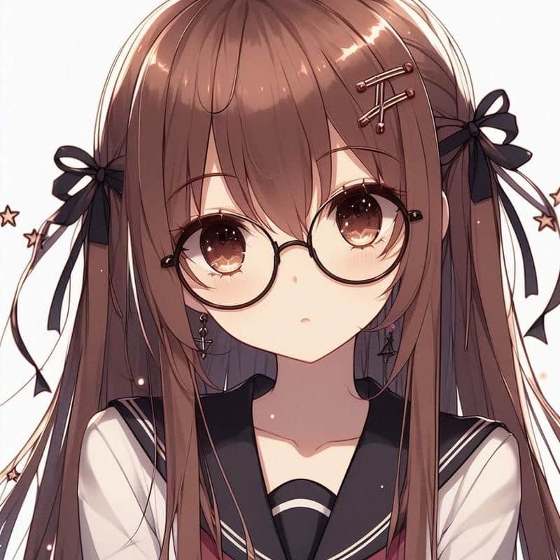 anime đeo kính cute ảnh