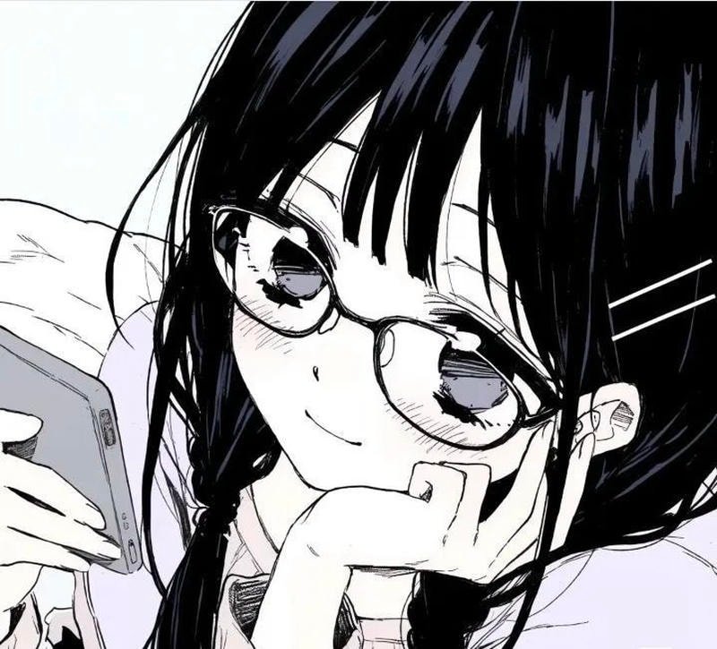 anime đeo kính gái cute