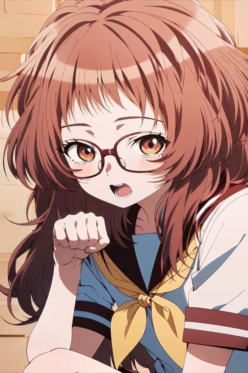 anime đeo kính nữ sinh