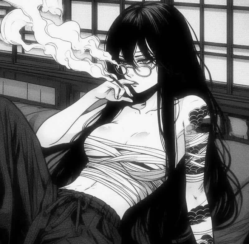 anime đeo kính vẽ ảnh