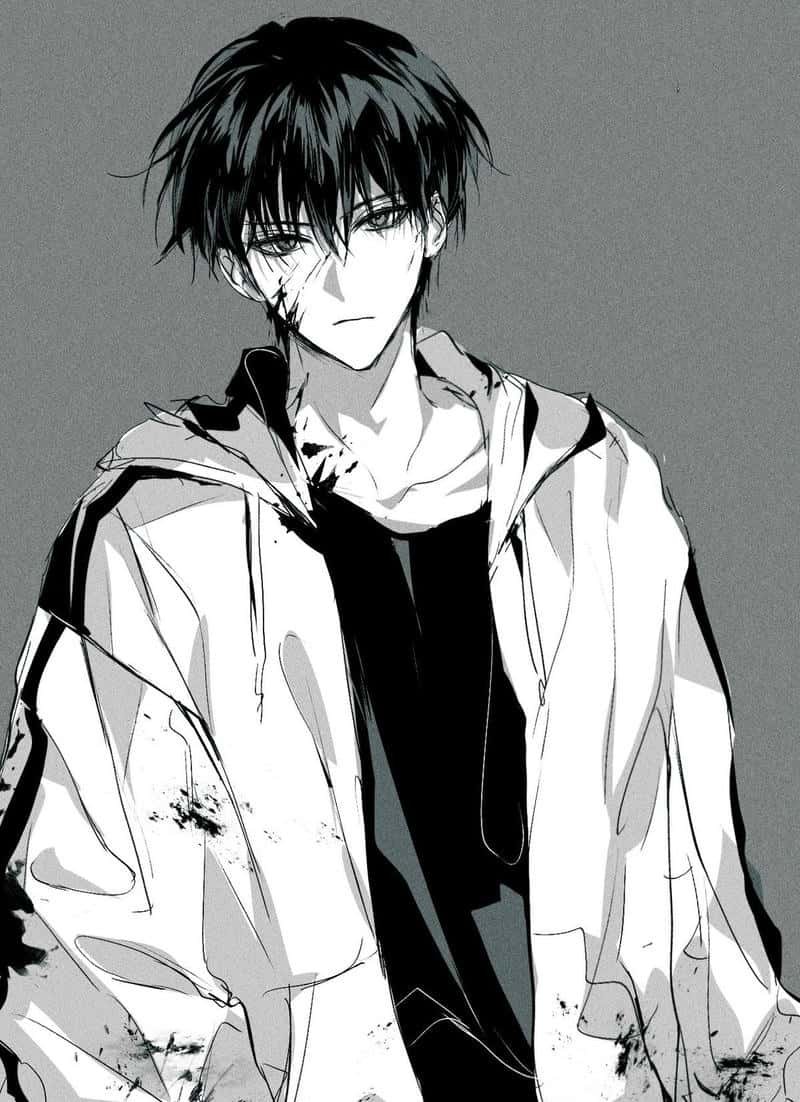 anime nam trắng đen đẹp ảnh