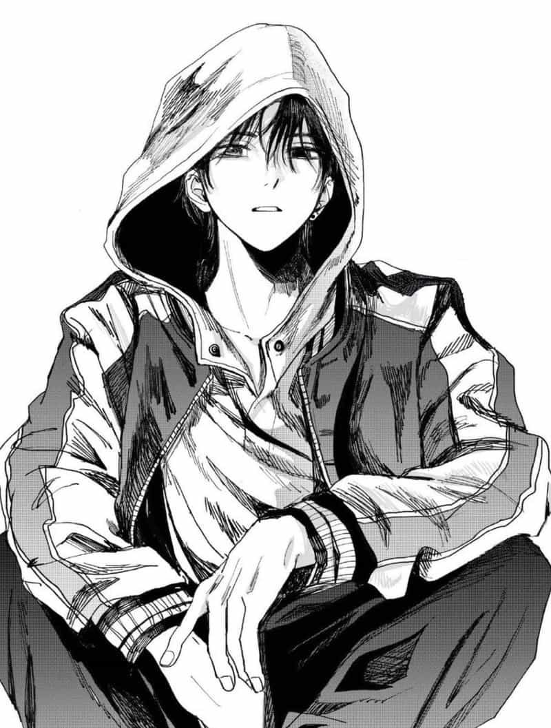 anime nam trắng đen đẹp hình