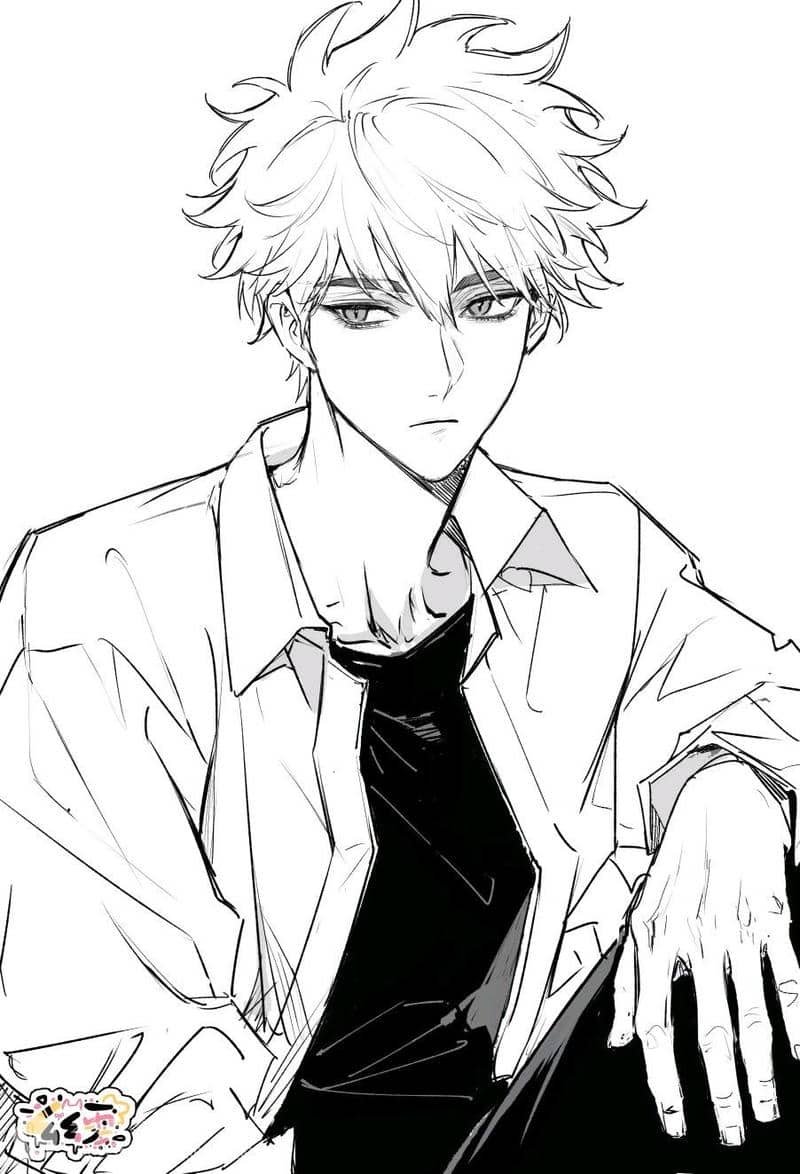 anime nam trắng đen đẹp ngầu