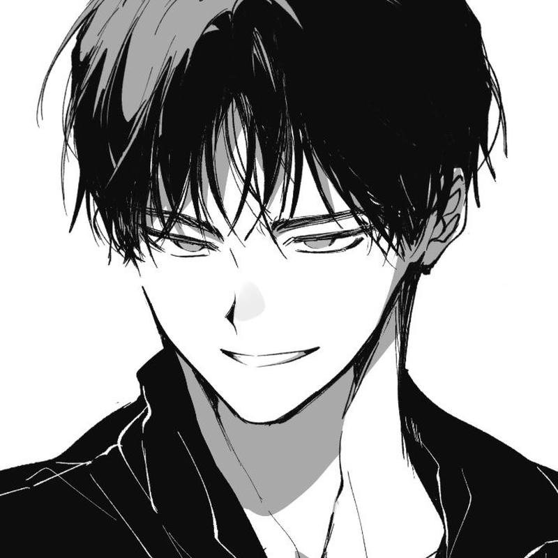 anime nam trắng đen hình