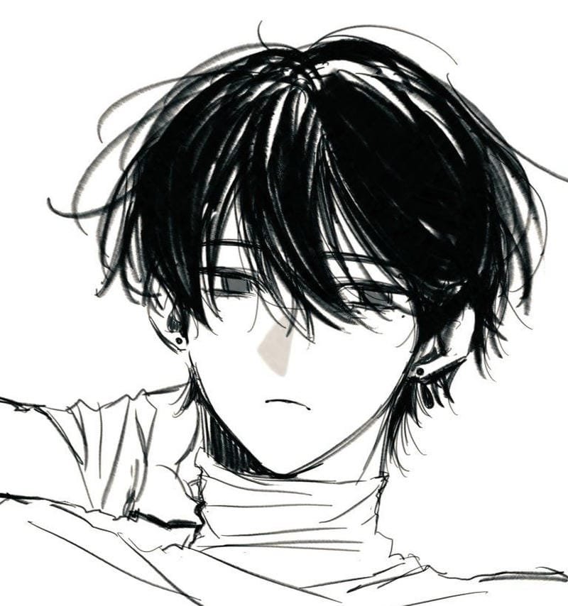 anime nam trắng đen ngầu