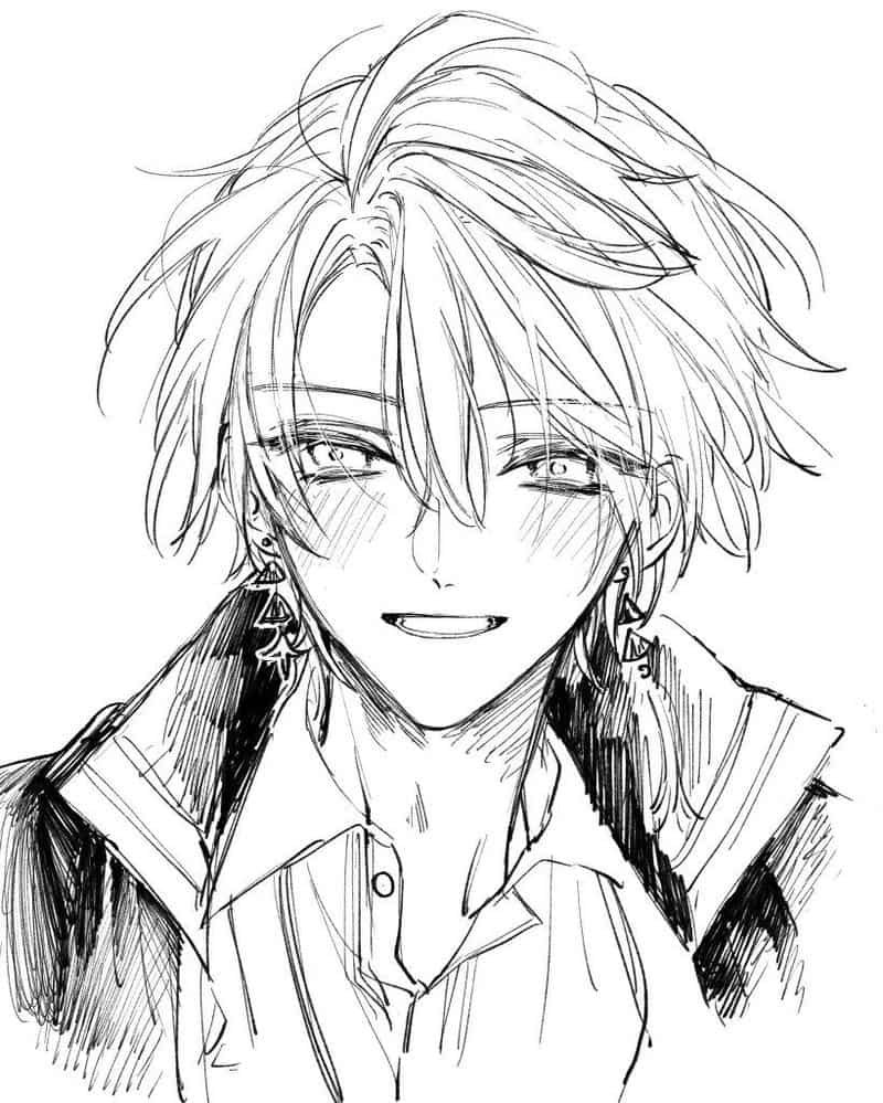 anime nam trắng đen ngầuu