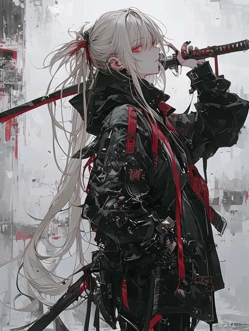 anime ngầu cầm kiếm nữ đẹp