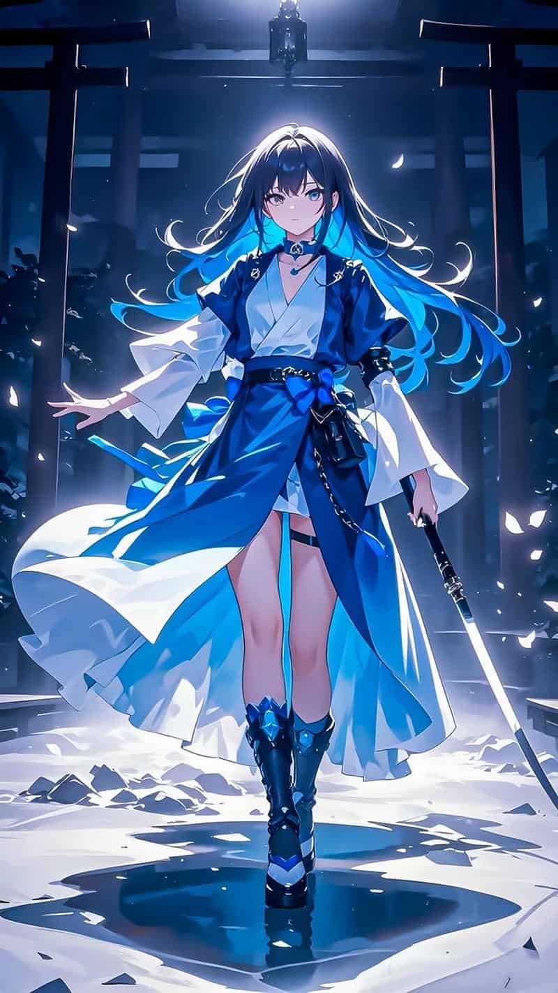 anime nữ cầm kiếm ngầu đẹp