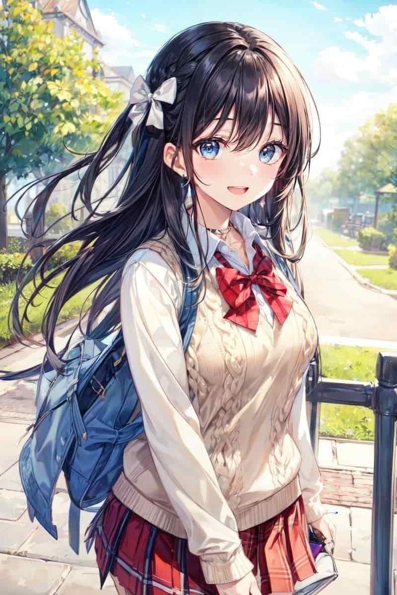 anime nữ học sinh ảnh xinh đẹp