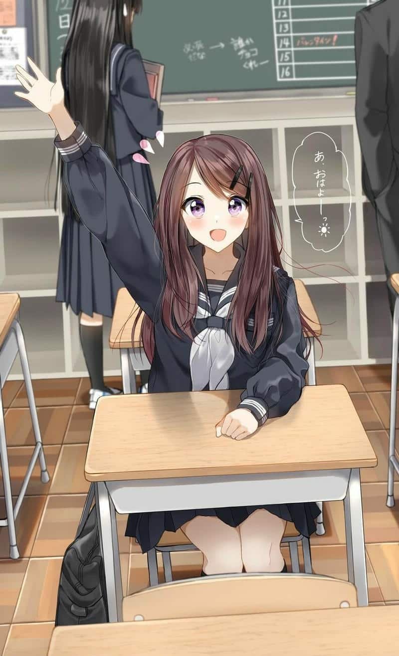 anime nữ học sinh iu