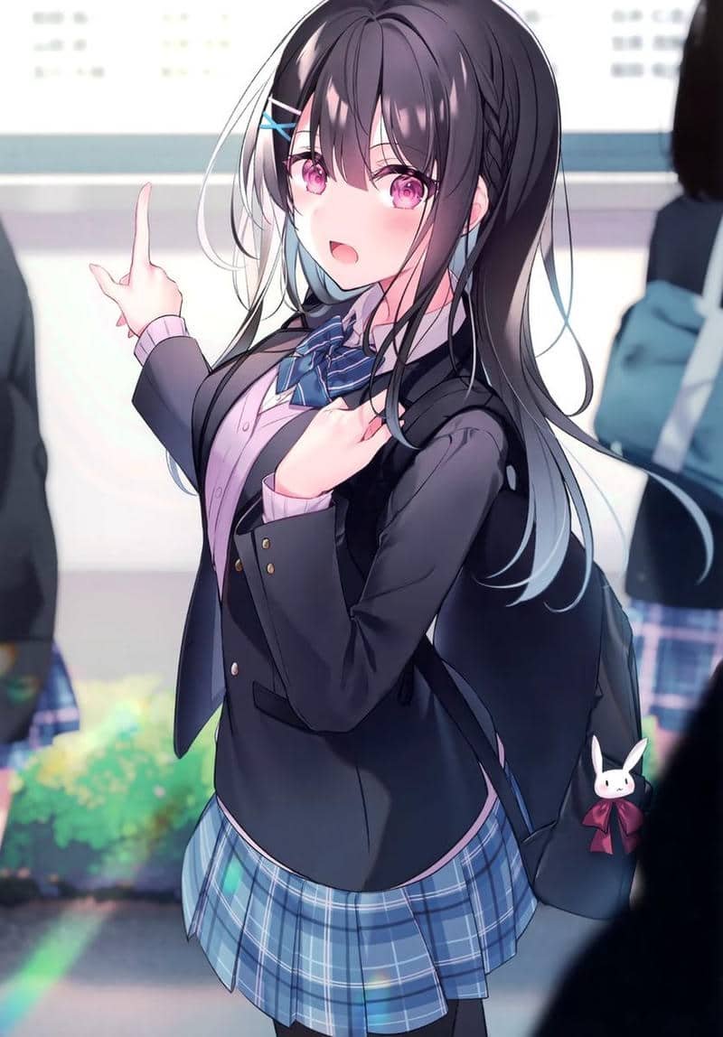 anime nữ học sinh vẽ ảnh