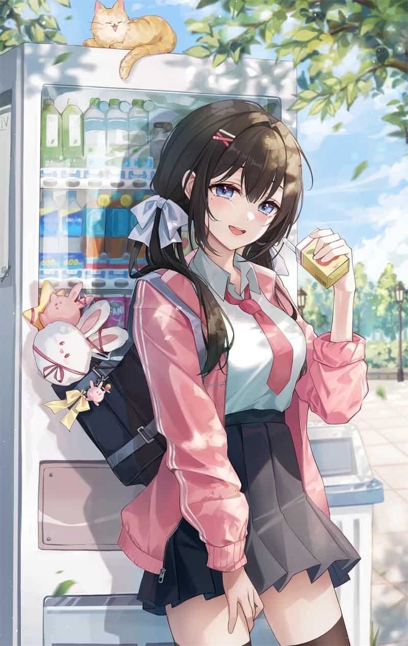 anime nữ học sinh vẽ