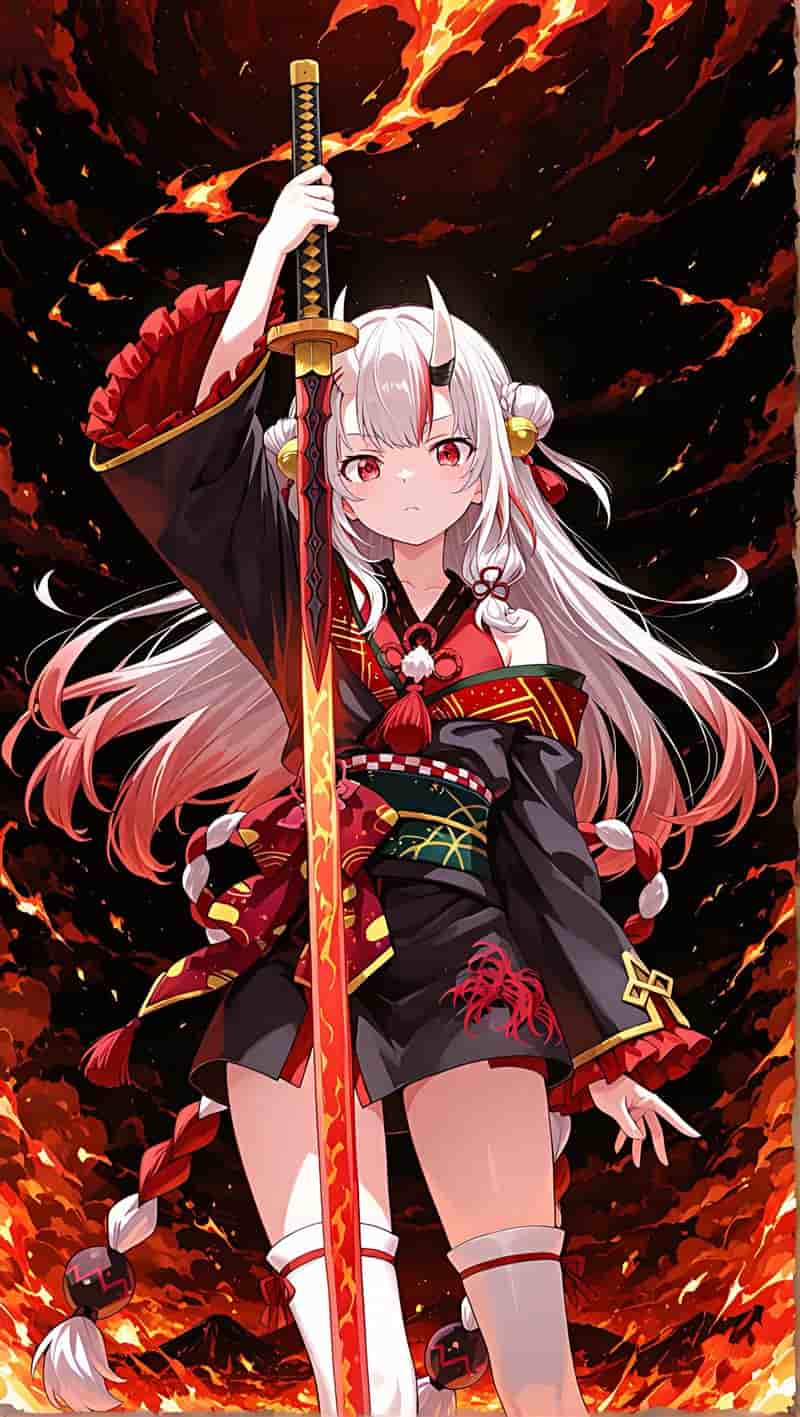 hình ảnh anime nữ cầm kiếm