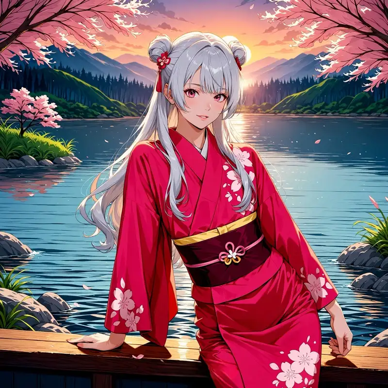 hình ảnh anime nữ mặc kimono 10
