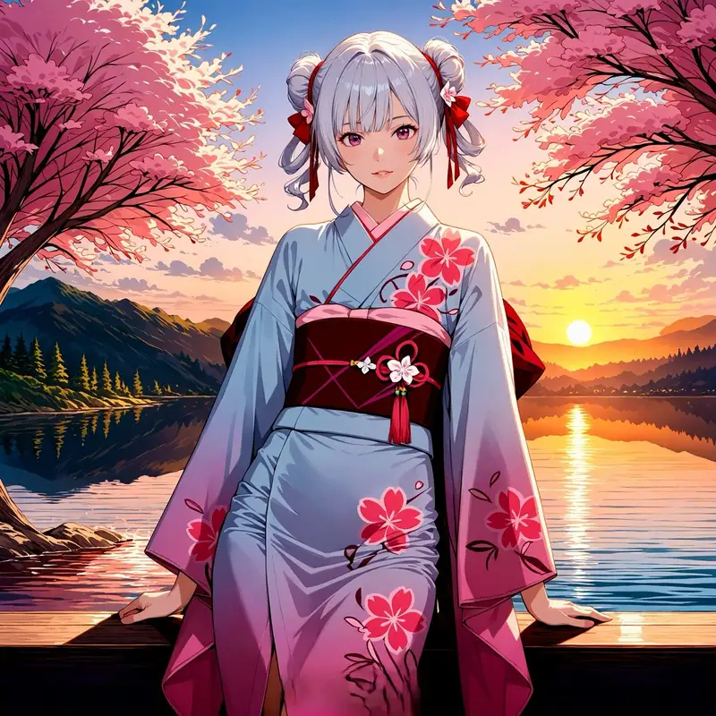 hình ảnh anime nữ mặc kimono 11