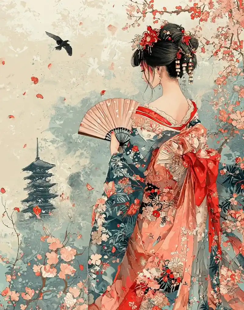 hình anime mặc kimono