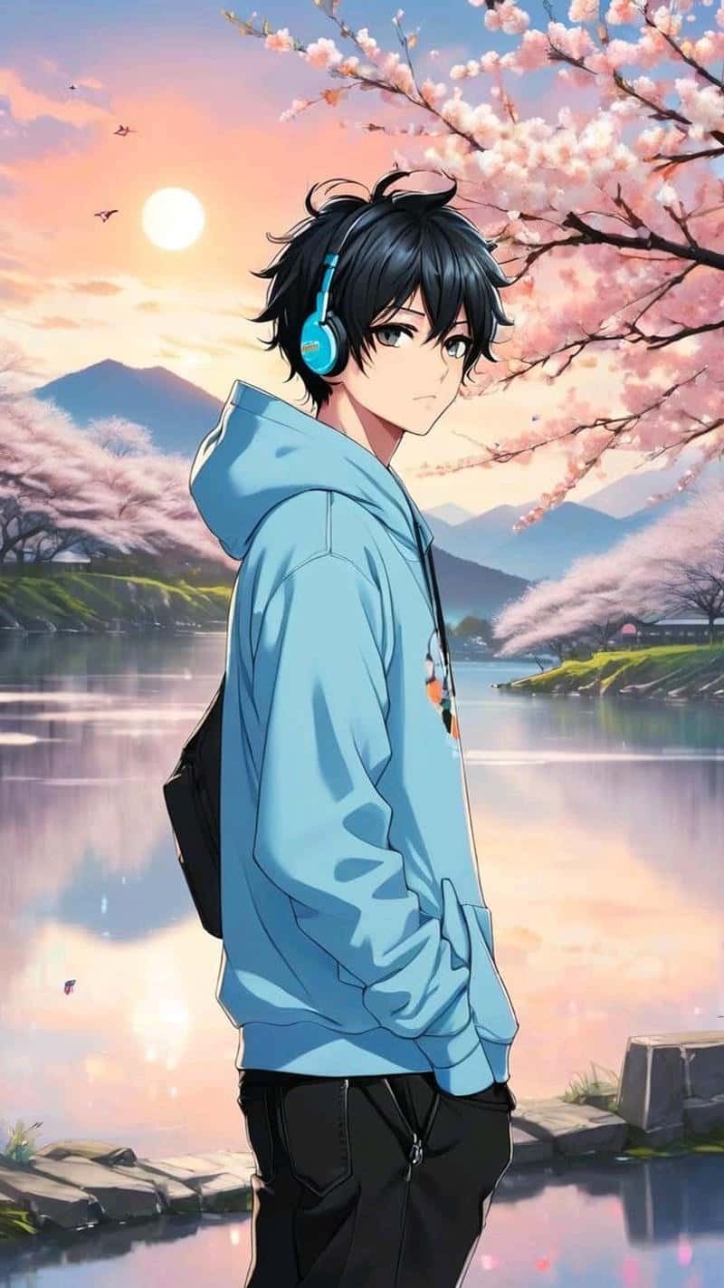 hình nền anime nam chill ảnh